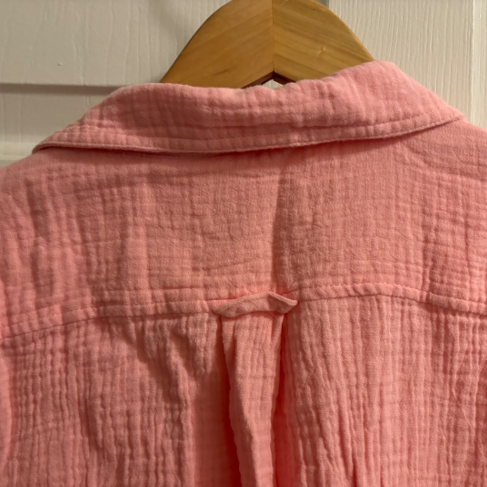J. Crew Resort Pink Cotton Gauze Shirt size 14 - Picture 4 of 11